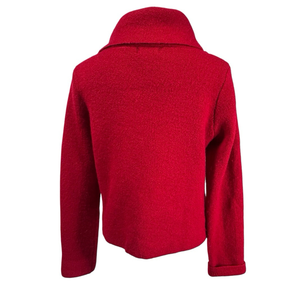 Adrienne Vittadini Red Rhinestone Cardigan Sweater Medium - Picture 3 of 13